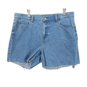 Old Navy Ladies Size 12 Slouchy Straight Cut Off Shorts Low Rise Denim Cotton
